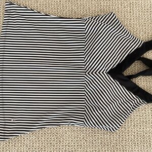 Fila Black and White Striped Tank Top